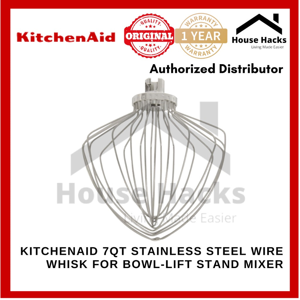 KitchenAid 7Qt Stainless Steel Wire Whisk for Bowl-lift Stand Mixer