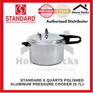 Standard 6 Quarts Polished Aluminum Pressure Cooker (5.7L) SPC-6QC