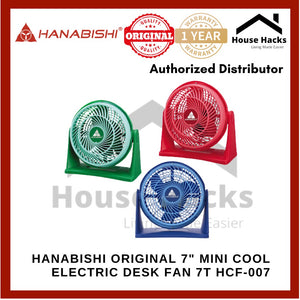 Hanabishi Original 7" Mini Cool electric Desk Fan 7T HCF-007
