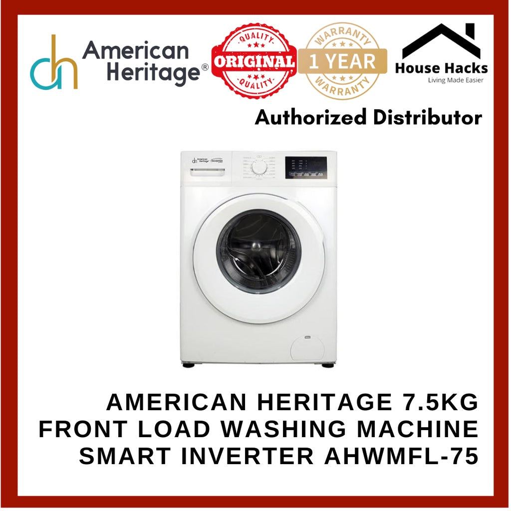 American Heritage 7.5KG Front Load Washing Machine Smart Inverter AHWMFL-75