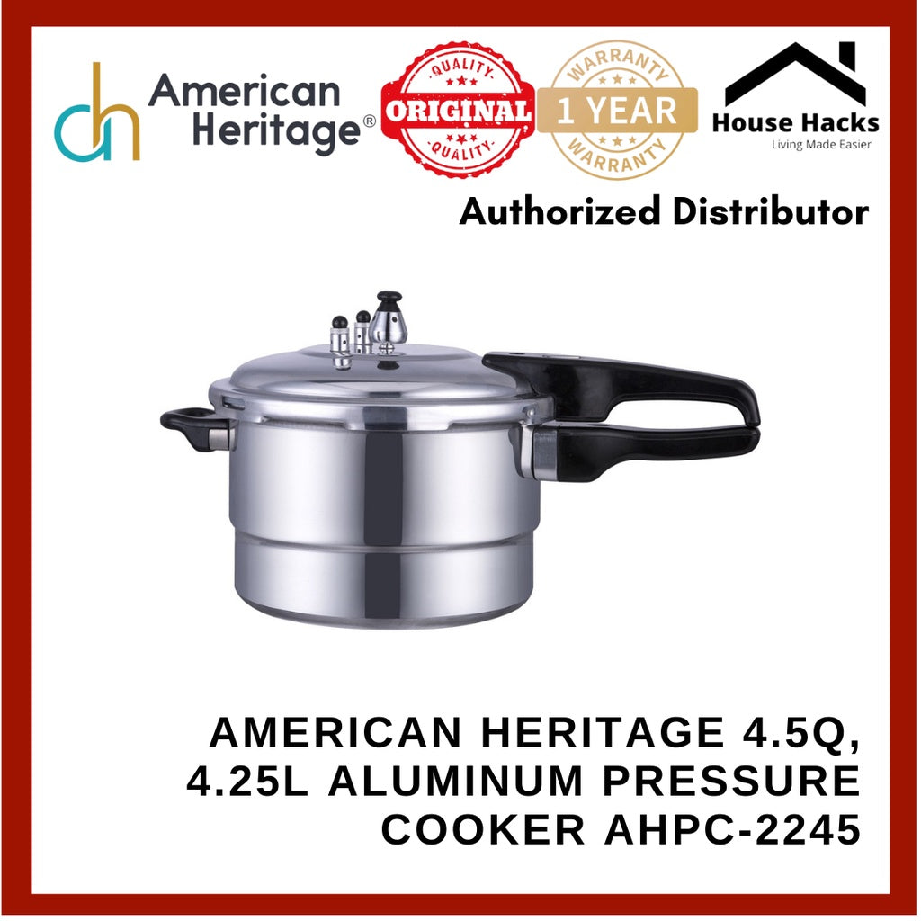 American Heritage 4.5Q, 4.25L Aluminum Pressure Cooker AHPC-2245
