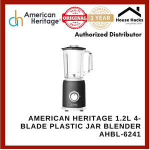 American Heritage 1.2L 4-Blade Plastic Jar Blender AHBL-6241