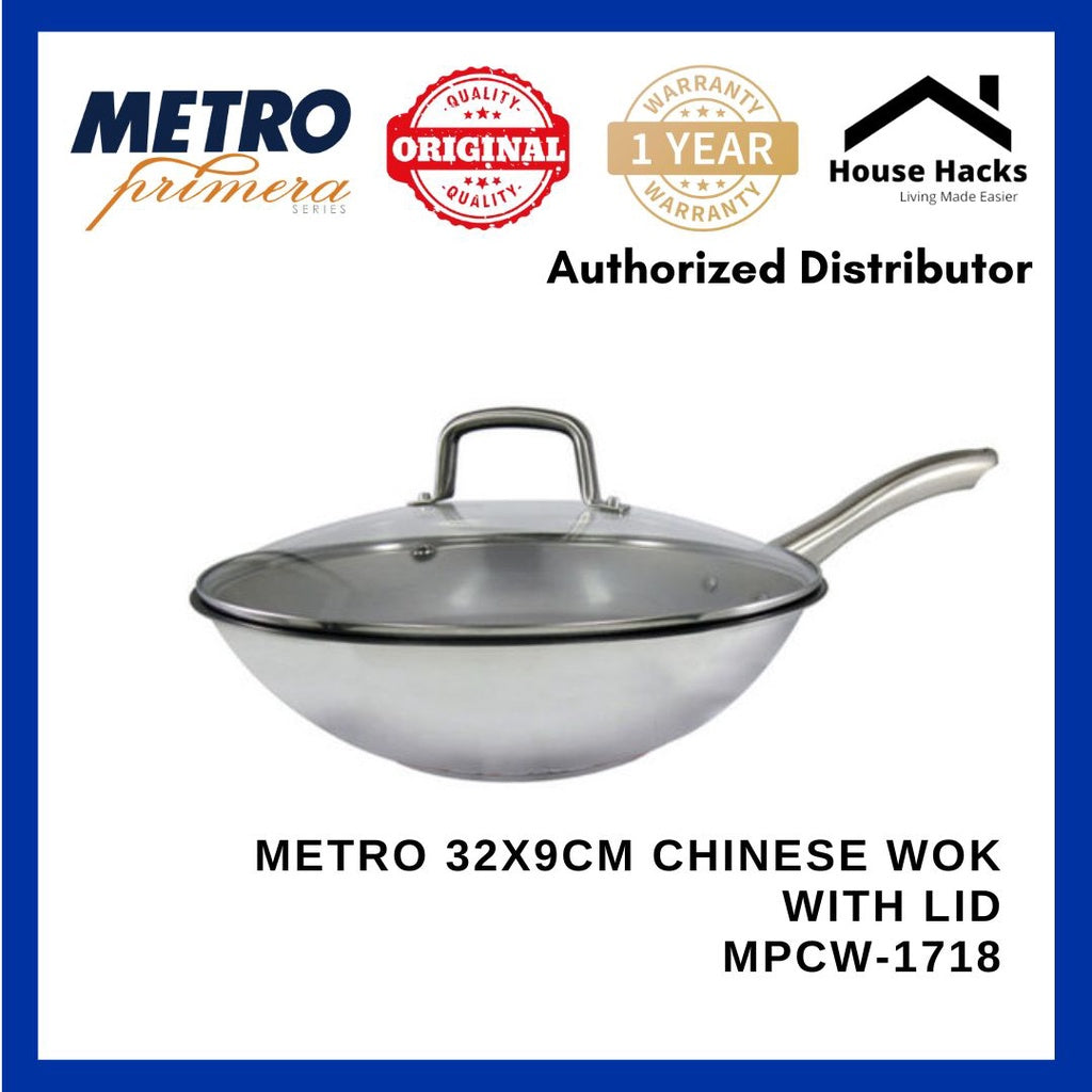 Metro 32X9CM Chinese Wok With Lid MPCW-1718