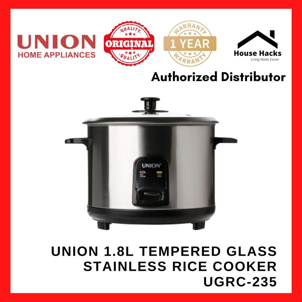 Union 1.8L Tempered Glass Stainless Rice Cooker UGRC-235