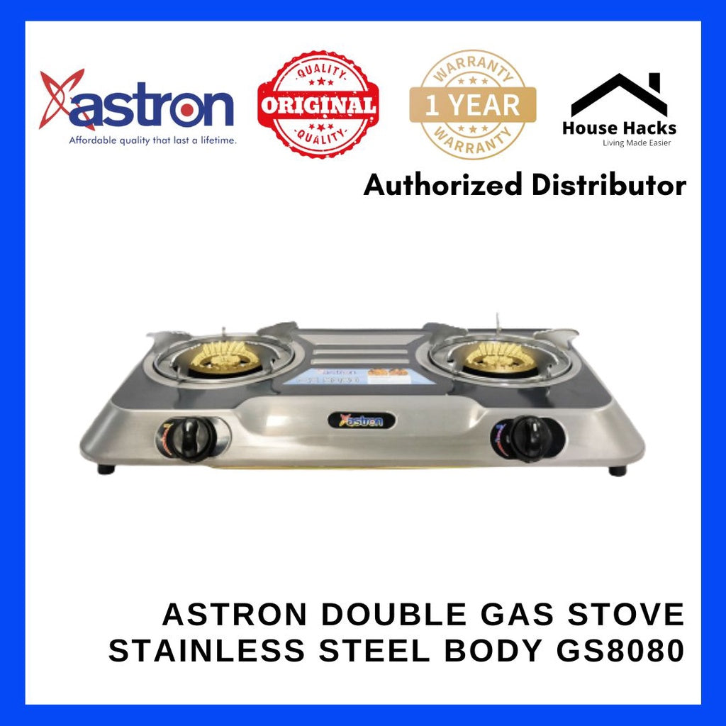 Astron Double Gas Stove Stainless Steel Body GS8080