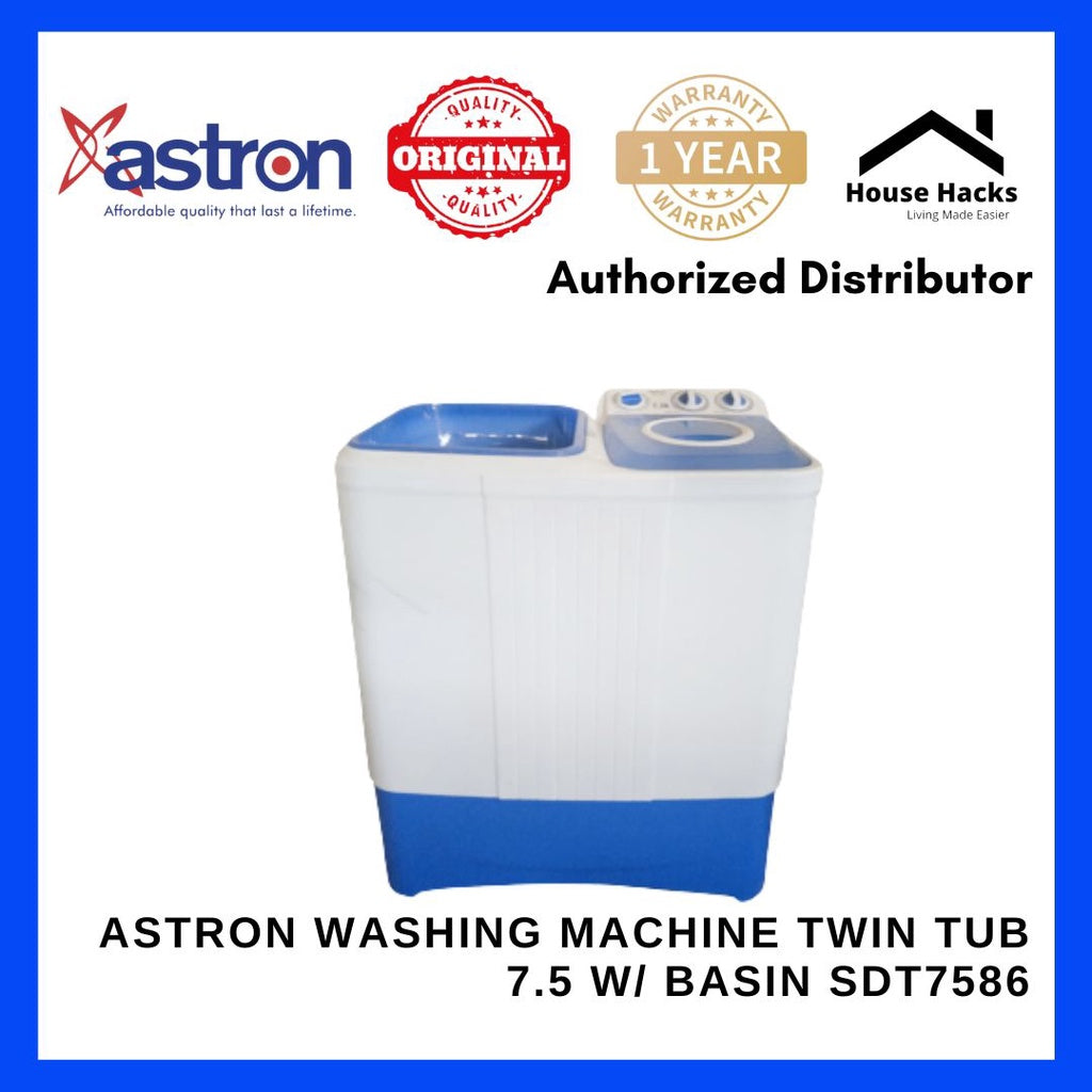 Astron Washing Machine Twin Tub 7.5 w/ Basin SDT7586