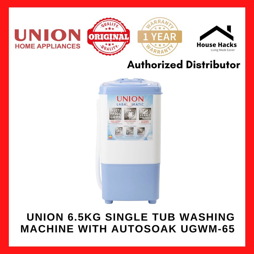 Union 6.5kg Single Tub Washing machine with Autosoak UGWM-65