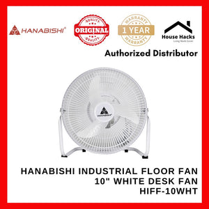 Hanabishi Industrial Floor Fan 10" White HIFF-10WHT desk fan