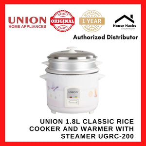 Union 1.8L Classic Rice Cooker and Warmer with Steamer UGRC-200