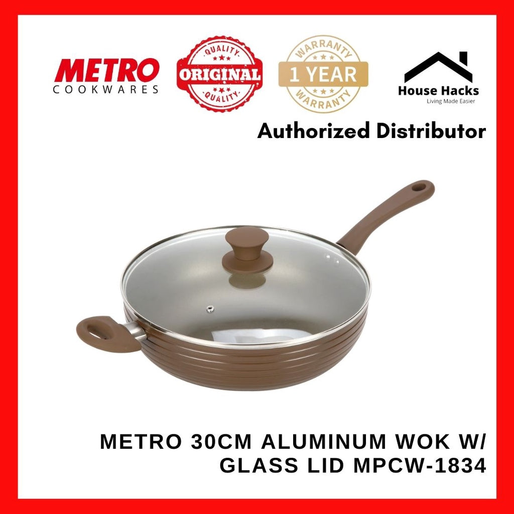 Metro 30CM Aluminum Wok w/ Glass Lid MPCW-1834