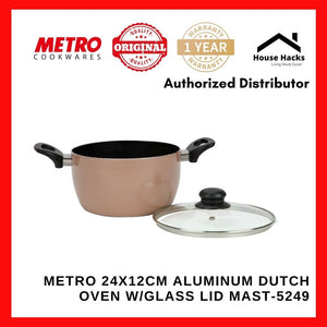 Metro 24X12CM Aluminum Dutch Oven w/Glass Lid MAST-5249