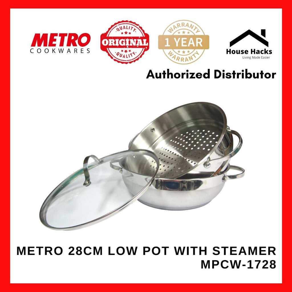 Metro 28CM Low Pot with Steamer MPCW-1728