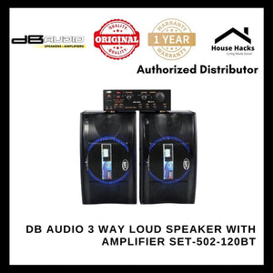 DB Audio 3 Way Loud Speaker with Amplifier SET-502-120BT