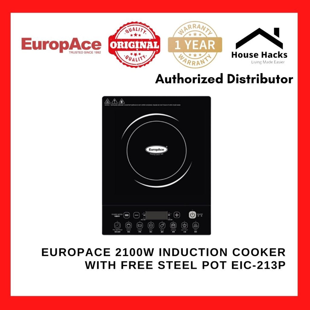 Europace 2100W Induction Cooker with Free Steel Pot EIC-213P