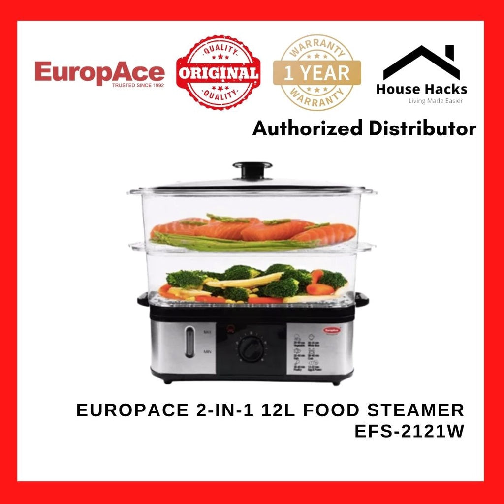 Europace 2-in-1 12L Food Steamer EFS-2121W